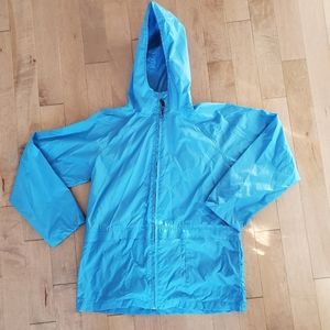 Blue hooded windbreaker size 8